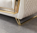 Anica Ivory Velvet Sofa 92" & Loveseat 76"