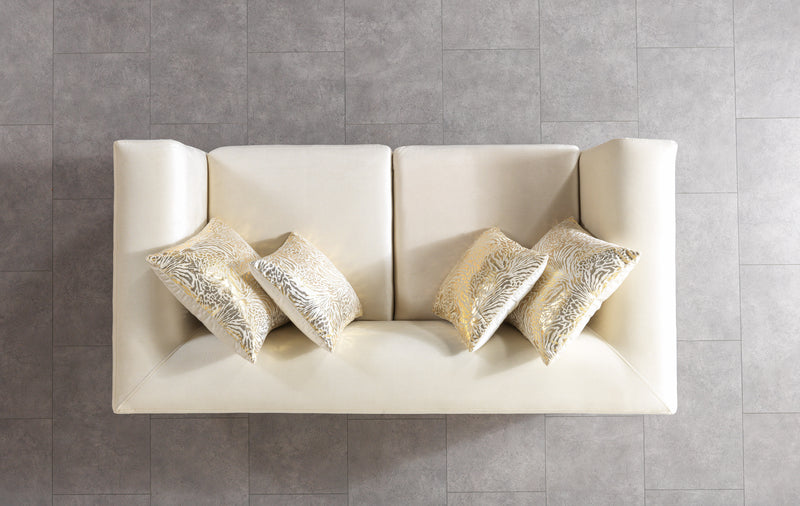 Anica Ivory Velvet Sofa 92" & Loveseat 76"