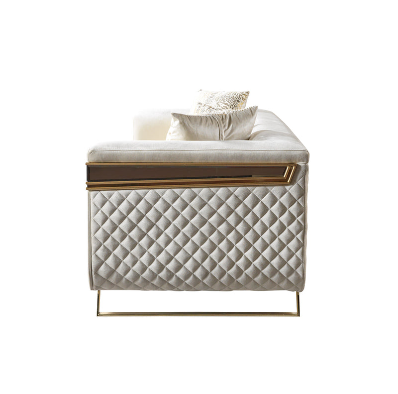 Anica Ivory Velvet Sofa 92" & Loveseat 76"