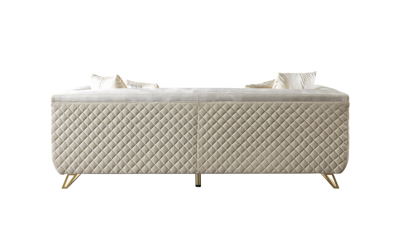 Anica Ivory Velvet Sofa 92" & Loveseat 76"