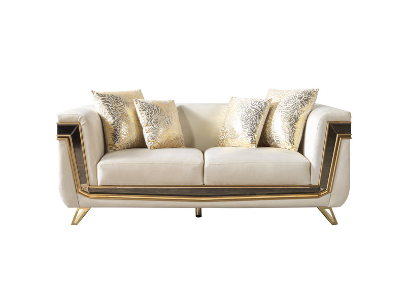 Anica Ivory Velvet Sofa 92" & Loveseat 76"