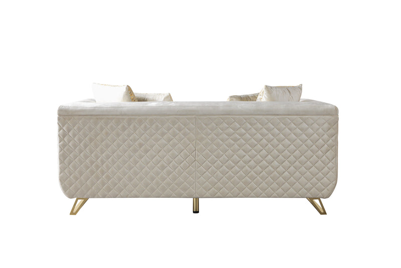Anica Ivory Velvet Sofa 92" & Loveseat 76"