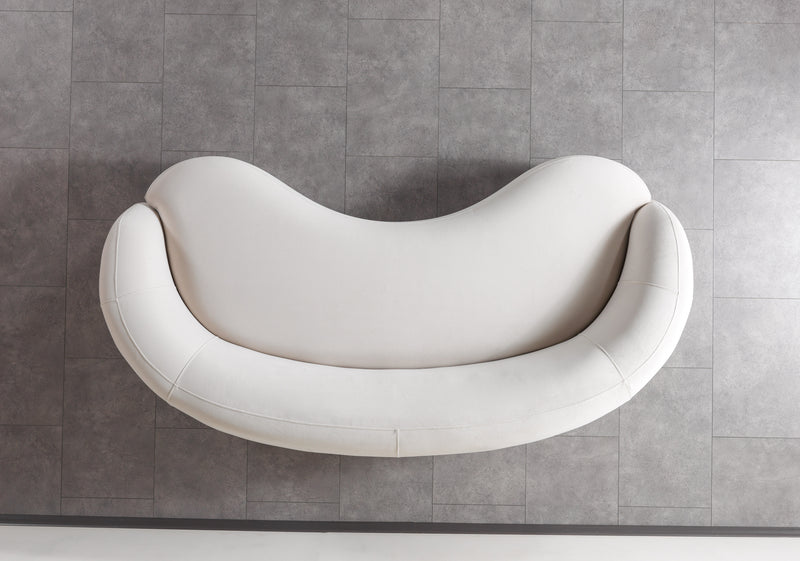 Bonita Ivory Velvet Sofa 91"