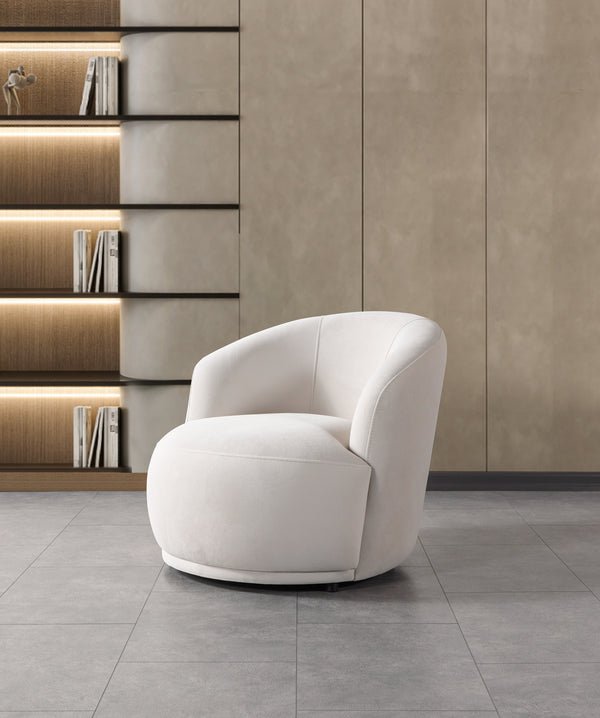 Bonita Ivory Velvet Accent Chair