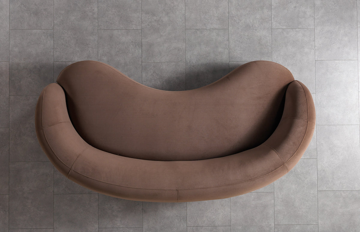 Bonita Coffee Velvet Sofa 91" & Loveseat 81"