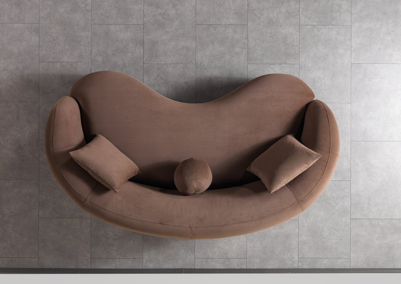 Bonita Coffee Velvet Sofa 91" & Loveseat 81"
