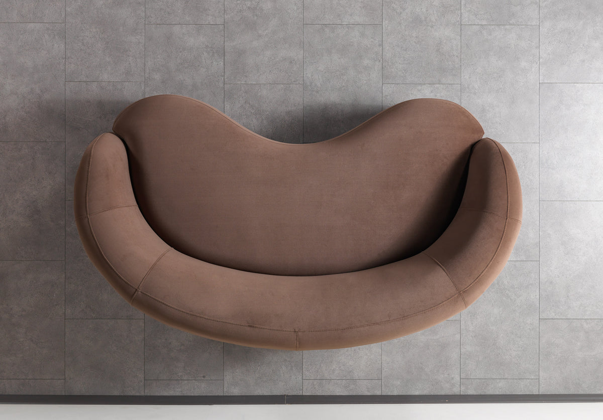 Bonita Coffee Velvet Sofa 91" & Loveseat 81"