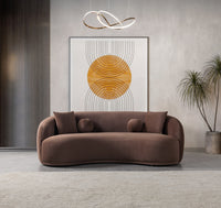Bonita Coffee Velvet Sofa 91
