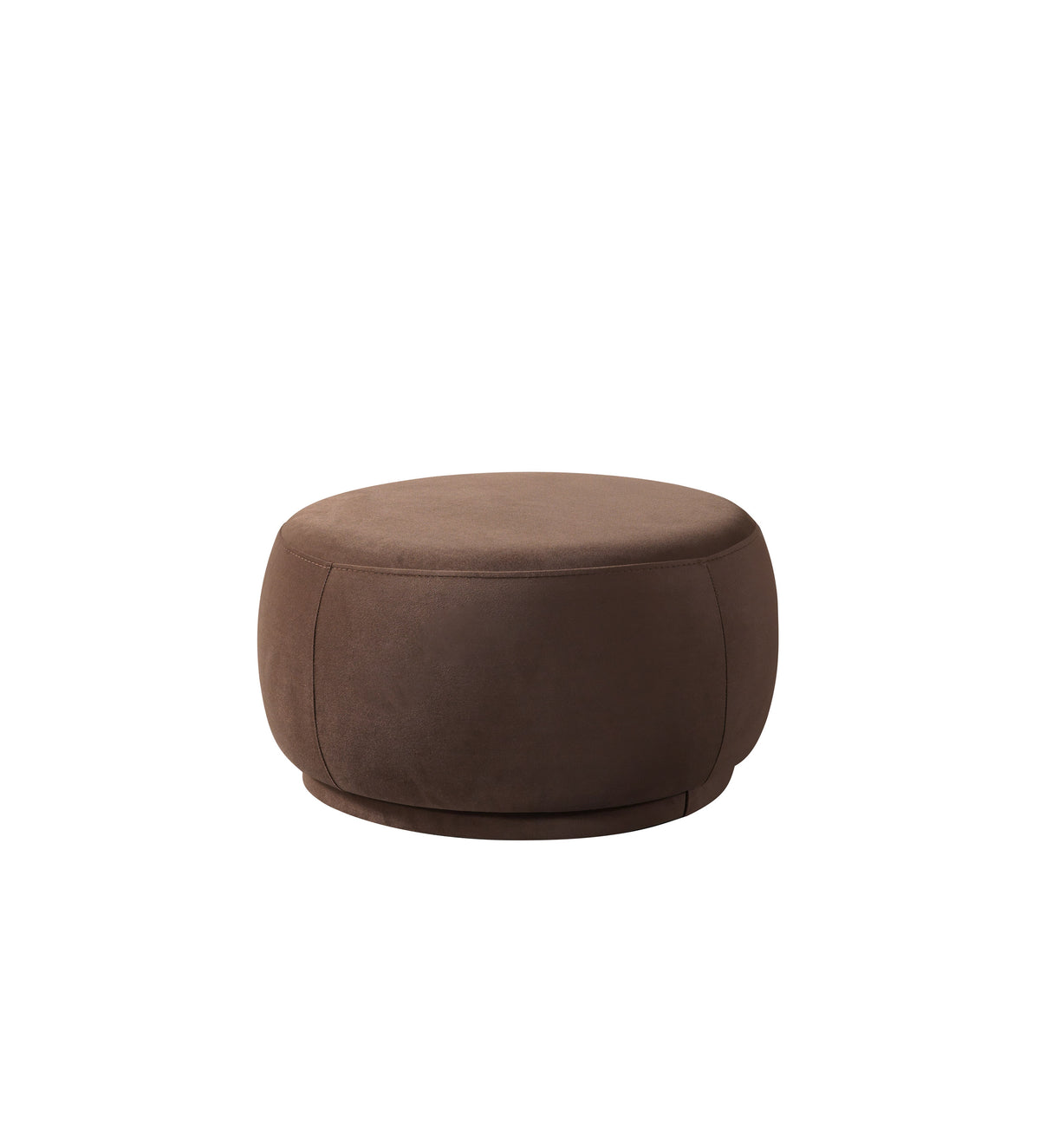 Cloe Coffee Velvet Round Ottoman
