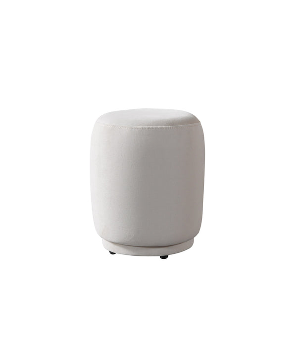 Cloe Ivory Velvet Stool