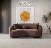 Bonita Coffee Velvet Loveseat 81