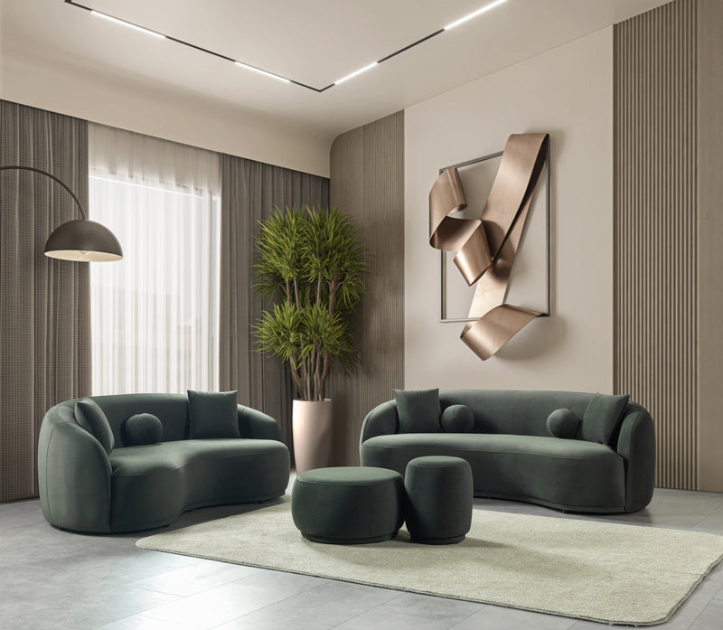 Bonita Green Velvet Sofa 91" & Loveseat 81" [ETA: 9/10]