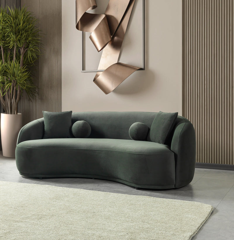 Bonita Green Velvet Sofa 91"