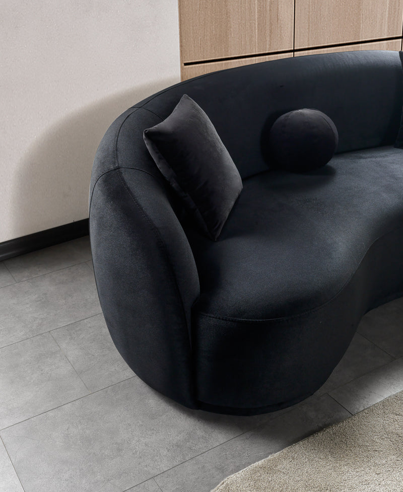 Bonita Black Velvet Sofa 91" & Loveseat 81" [ETA: 9/10]