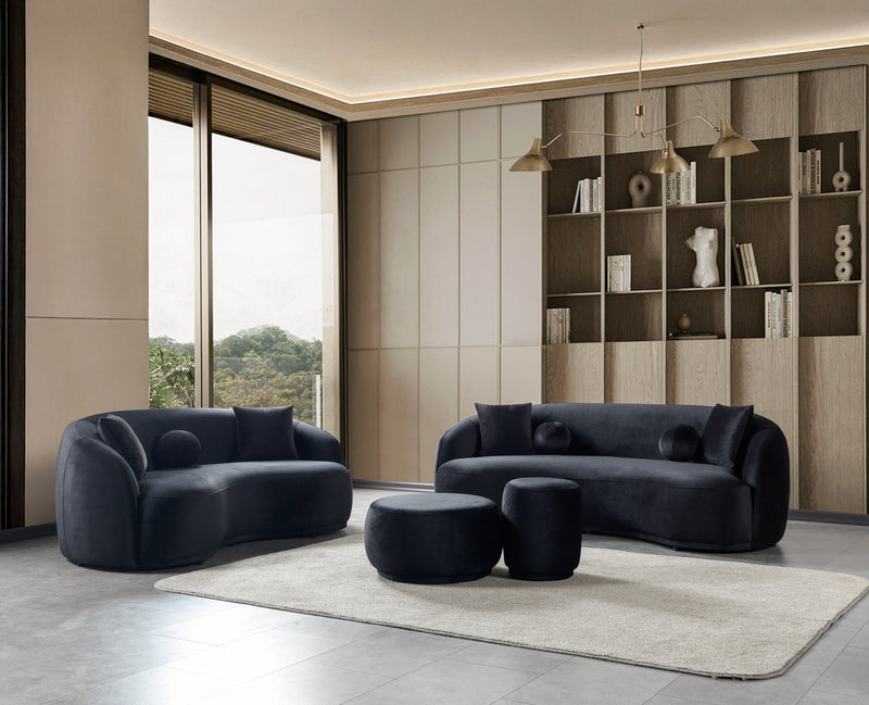 Bonita Black Velvet Sofa 91" & Loveseat 81" [ETA: 9/10]