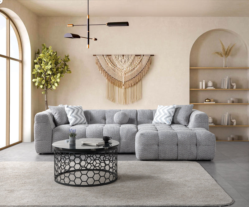 Ivy Gray Boucle RAF 110" Sectional