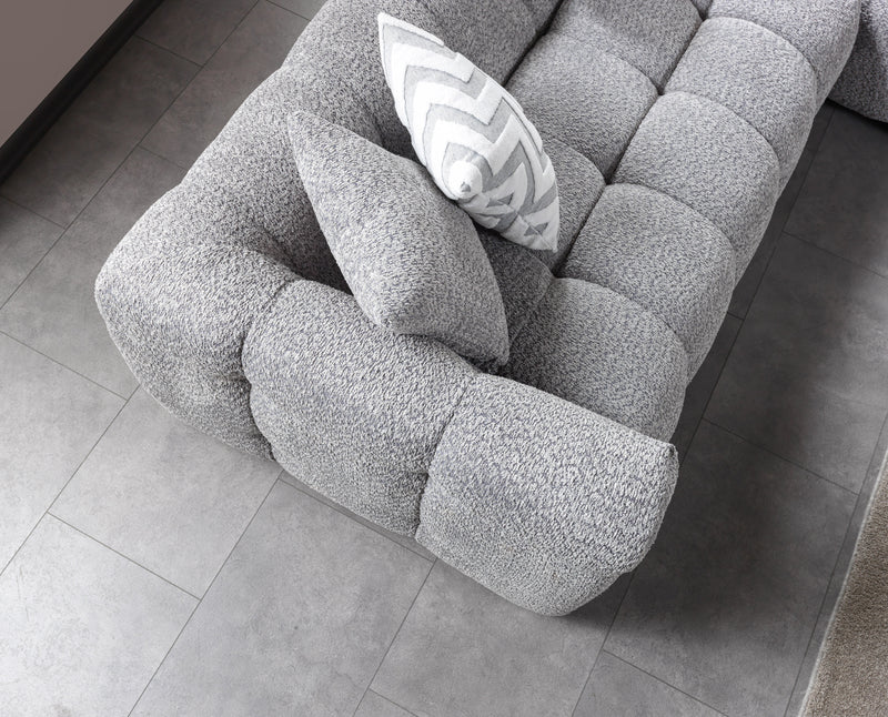 Ivy Gray Boucle RAF 110" Sectional