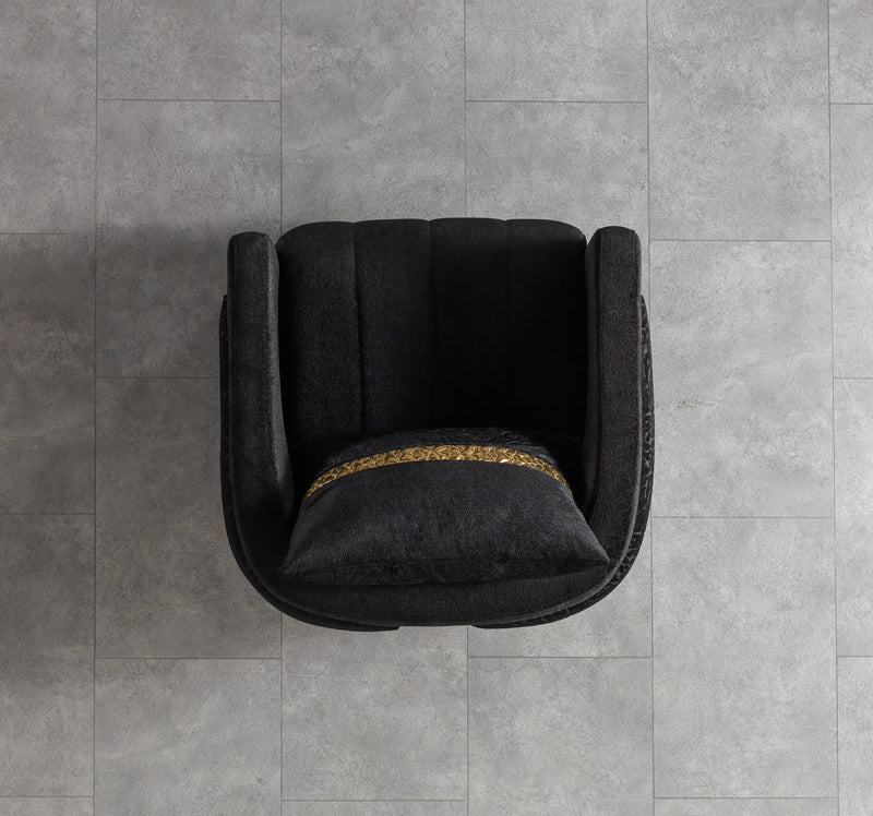 Carlina Black Velvet Sofa & Loveseat