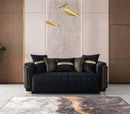 Carlina Black Velvet Sofa & Loveseat