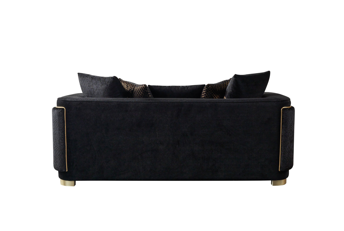 Carlina Black Velvet Sofa & Loveseat