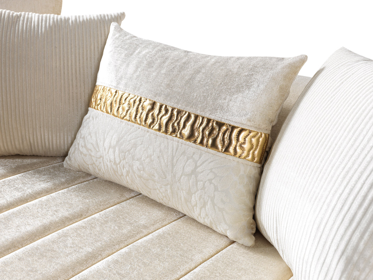 Carlina Ivory Velvet Sofa