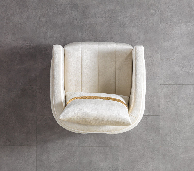 Carlina Ivory Velvet Sofa & Loveseat