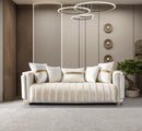 Carlina Ivory Velvet Sofa & Loveseat