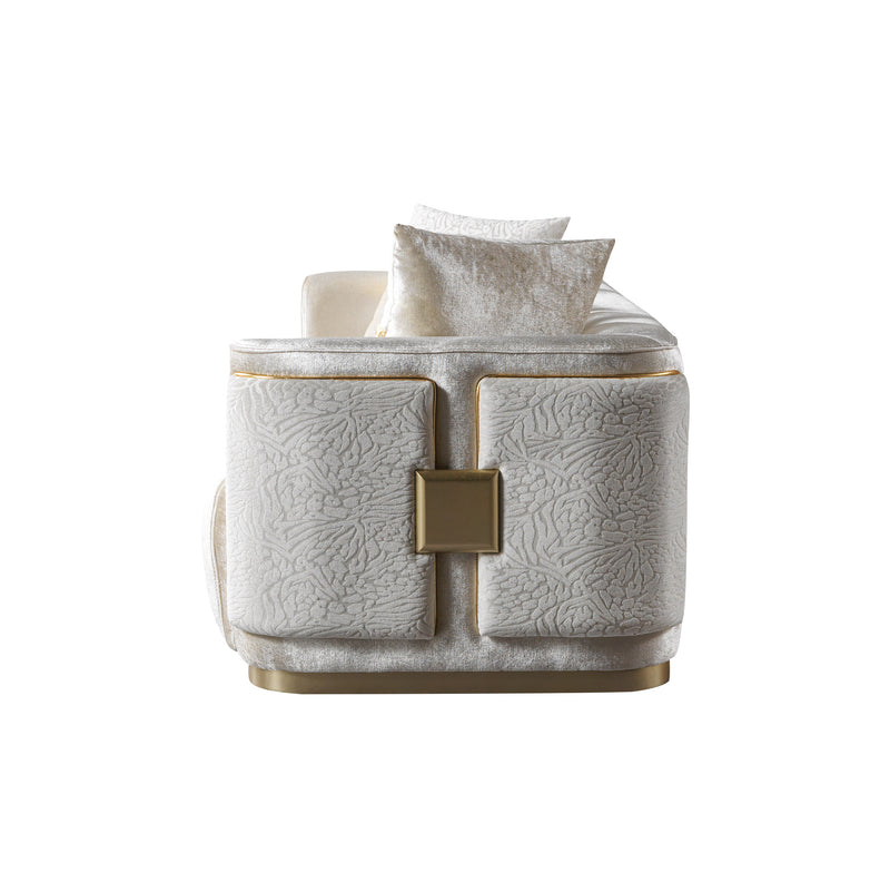 Carlina Ivory Velvet Sofa & Loveseat
