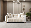 Carlina Ivory Velvet Sofa & Loveseat