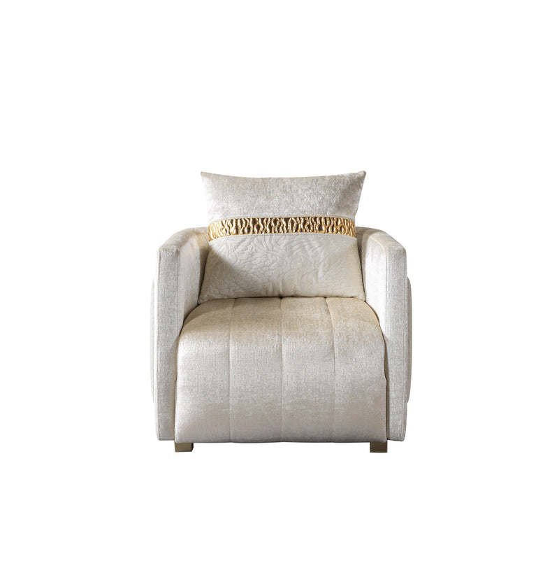 Carlina Ivory Velvet Sofa & Loveseat