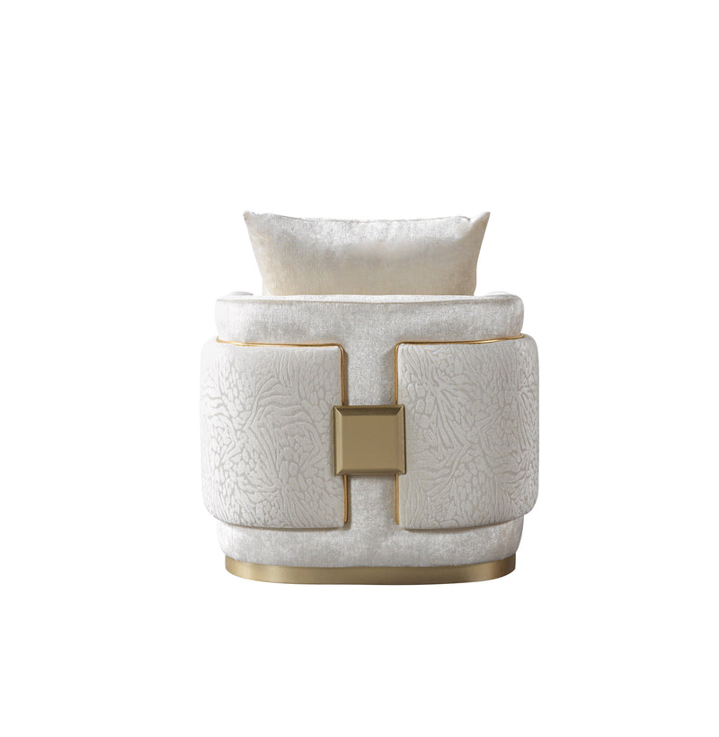 Carlina Ivory Velvet Sofa & Loveseat