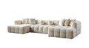 Ivy Ivory Boucle Double Chaise 146" Sectional