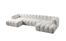 Lis Ivory Boucle Double Chaise 147" Sectional