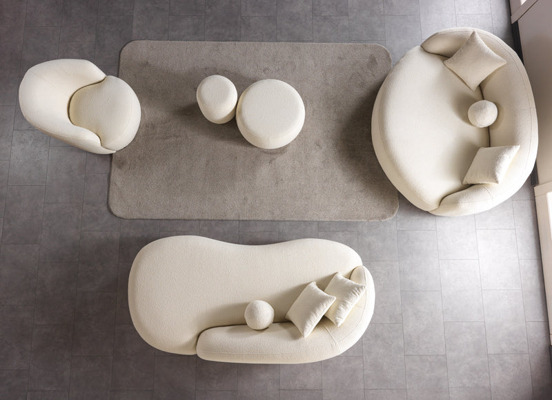 Bonita Ivory Boucle Sofa Chaise 87"