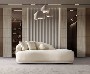 Bonita Ivory Boucle Sofa Chaise 87