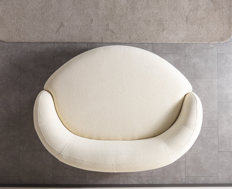 Bonita Ivory Boucle Round Sofa  71"