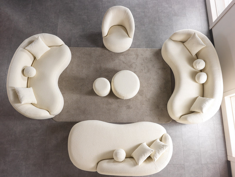 Bonita Ivory Boucle Sofa Chaise 87"