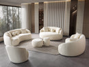Bonita Ivory Boucle Round Sofa  71"