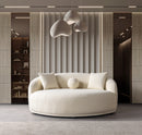 Bonita Ivory Boucle Round Sofa  71"