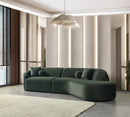 Cloe Green Velvet Curved 134" RAF Sectional