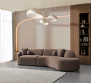 Cloe Coffee Velvet Curved 134" RAF Sectional