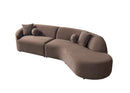 Cloe Coffee Velvet Curved 134" RAF Sectional