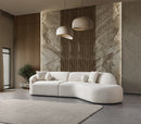 Cloe Ivory Velvet Curved 134" RAF Sectional