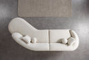 Cloe Ivory Velvet Curved 134" RAF Sectional