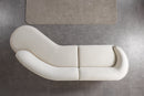 Cloe Ivory Velvet Curved 134" RAF Sectional