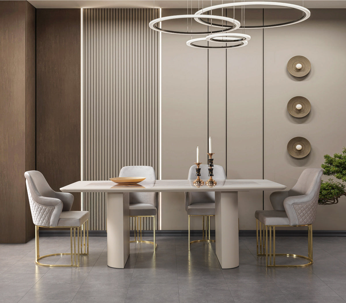 Carlina Ivory 9-Piece Dining Set