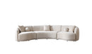 Bonita Ivory Velvet 3-Piece Curved 138" Sectional