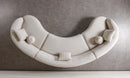 Bonita Ivory Velvet 3-Piece Curved 138" Sectional