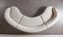 Bonita Ivory Velvet 3-Piece Curved 138" Sectional