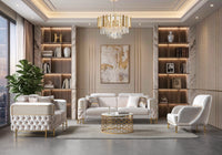 Fabiana Ivory Velvet Sofa & Loveseat